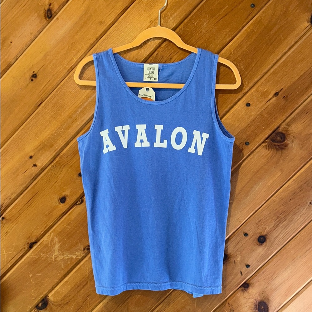 “Avalon” NJ comfort colors blue & white tank top NWT